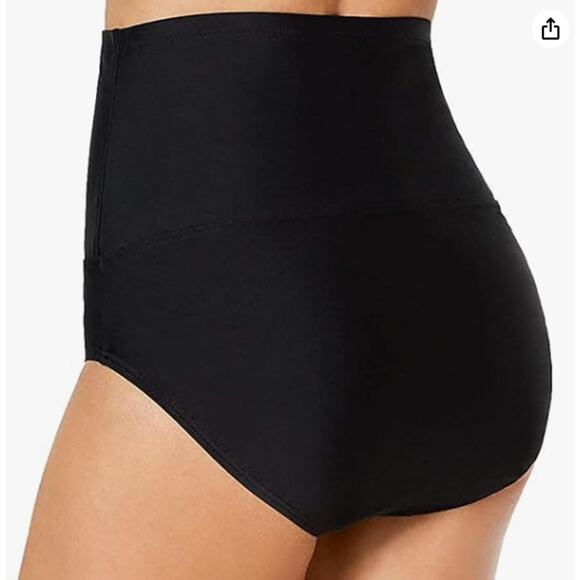 NEW Macys Black Bikini Set Size 10 Underwire Push Up High Waist Control Top Swim - Picture 5 of 12